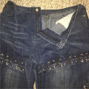 ☮️ PELLE PELLE Hippie Jeans with Brown Suede Leather Laces